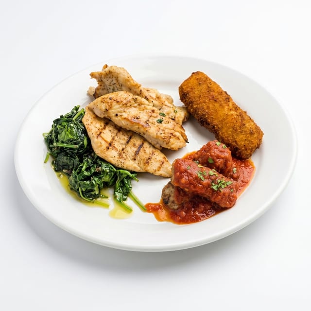 Grilled Pollo con Salsiccia.