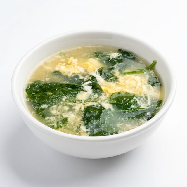 Stracciatella Romana with Spinach Soup.