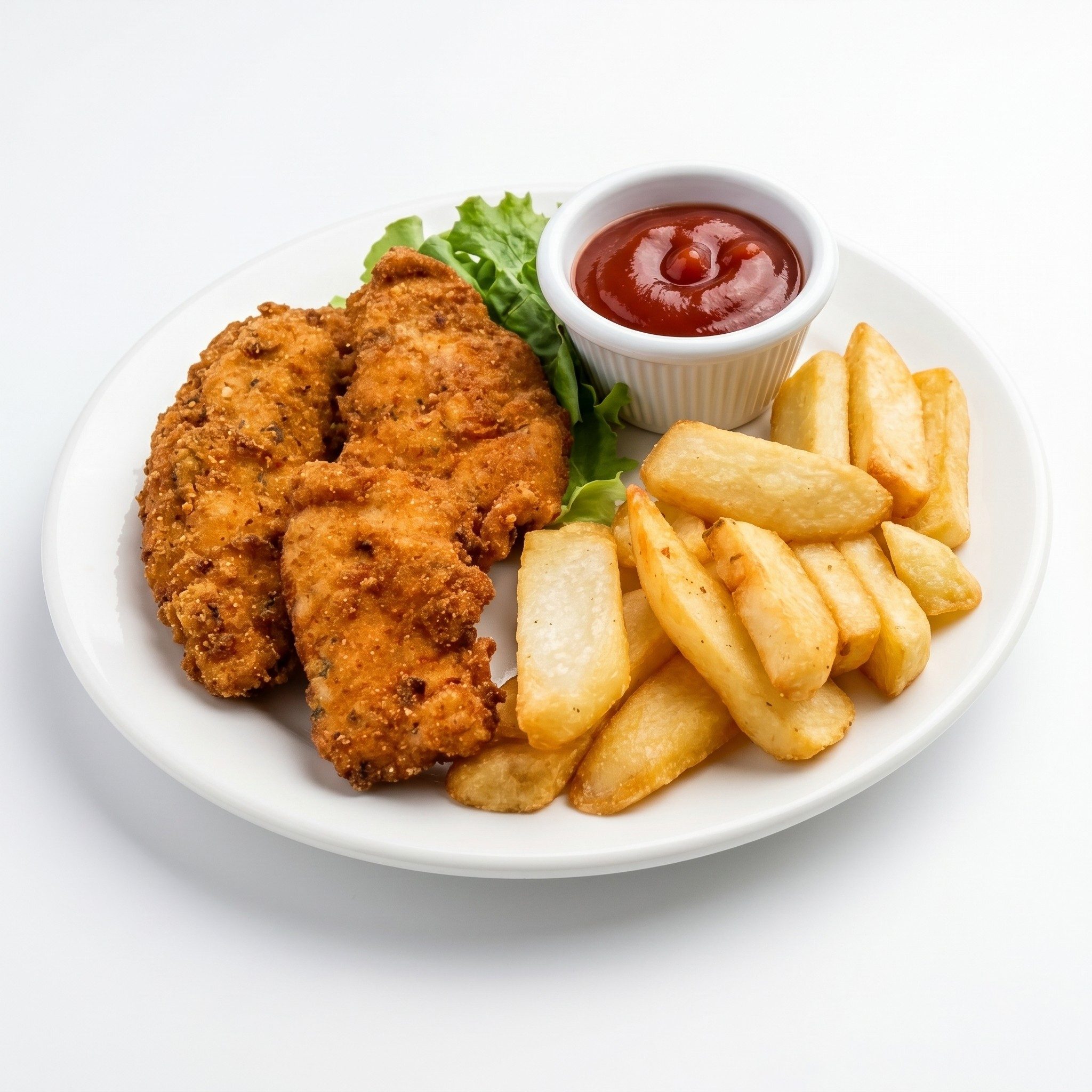 Kids Chicken Tenders With French Fries.