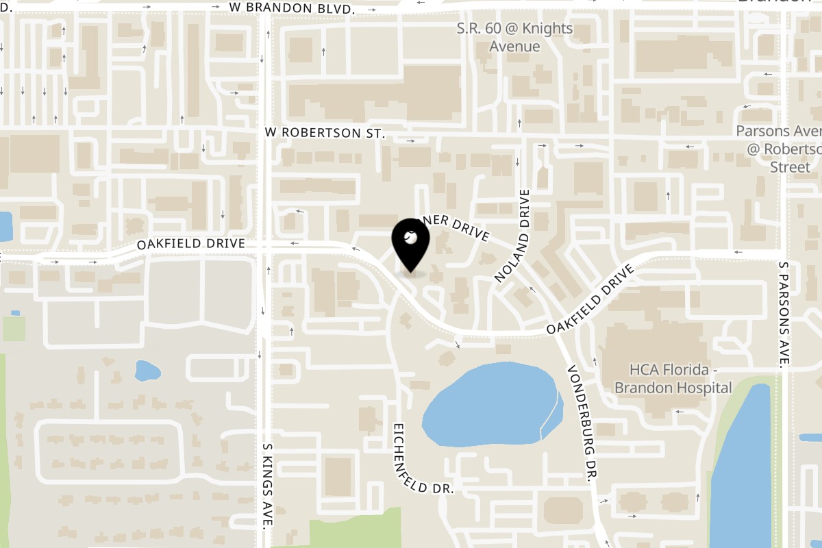 Map showing the location of Allegria Italiana on 518 Oakfield Dr in Brandon